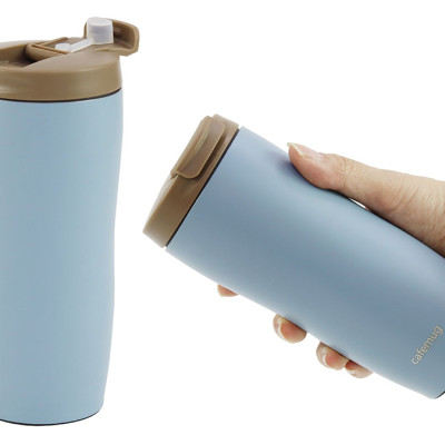 Ly inox giữ nhiệt Pearl Metal 360ml Có nắp - Smoky blue