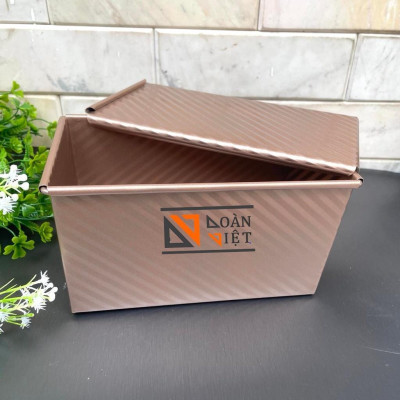 BÁNH MÌ SANDWICH vân GỢN SÓNG mẫu mới SIÊU ĐẸP C.Lượng. Khuôn bánh mì gối Thép CARBON chống dính màu VÀNG SANG TRỌNG. Ch