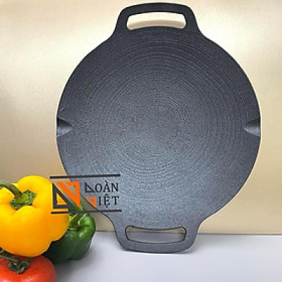 [TẶNG TÚI] Chảo NƯỚNG CHỐNG DÍNH VÂN ĐÁ HÌNH XOẮN ỐC, GANG ĐÚC NGUYÊN KHỐI 33cm - Phong cách Hàn Quốc, an toàn.