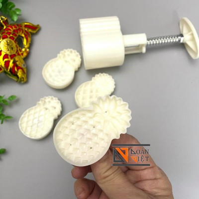 Khuôn Trung Thu 3D Siêu Sắc Nét - Hình QUẢ DỨA (THƠM) 4 mặt 50g, mẫu mới 2021. Chuyên phục vụ Sp Gia dụng, Khuôn làm bán
