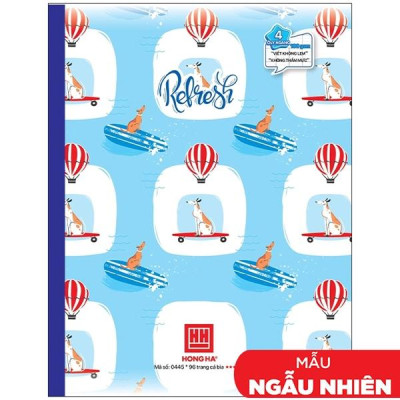 Combo 5 Vở 4 Ly Ngang 96 Trang 100gsm Class Refesh - Hồng Hà 0445 (Mẫu Màu Giao Ngẫu Nhiên)