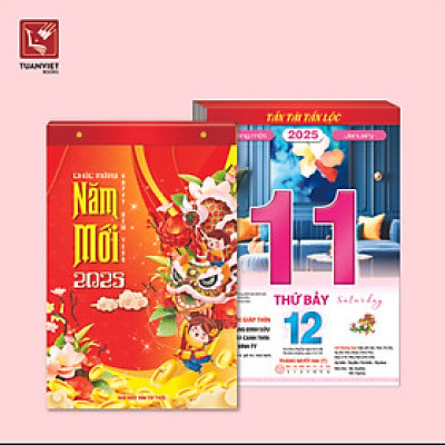 LỊCH BLOC 2025 TUANVIET BOOKS - Block lịch kích cỡ (24x35cm, 20.5x30.5cm, 17x24cm, 10x14.5cm) - Mẫu ngẫu nhiên