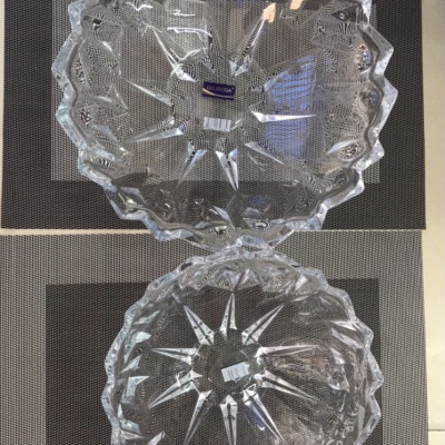 BỘ 2 ĐĨA ĐỤNG HOA QUẢ THỦY TINH CAO CẤP - ANTH631