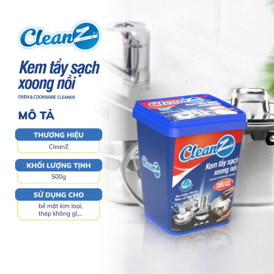 Kem tẩy xoong nồi đa năng Cleanz Aikomi 500g (TẶNG KÈM MIẾNG XỐP VỆ SINH)