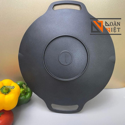 [TẶNG TÚI] Chảo NƯỚNG CHỐNG DÍNH VÂN ĐÁ HÌNH XOẮN ỐC, GANG ĐÚC NGUYÊN KHỐI 33cm - Phong cách Hàn Quốc, an toàn.