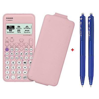 Bộ Máy Tính CASIO FX-880BTG - Màu Hồng + 2 Bút Bi Pilot BP-1RT - Mực Xanh