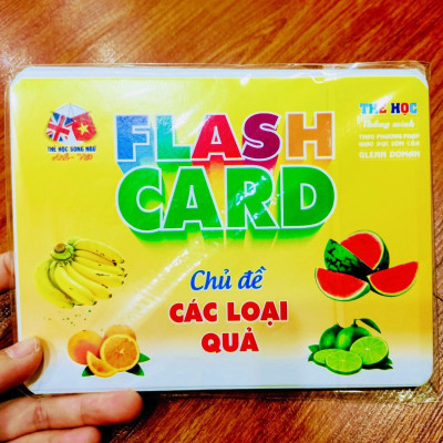￼Flash card A5 Khổ B- Thẻ học Thông Minh 18 chủ đề cho bé (Song ngữ Việt Anh)