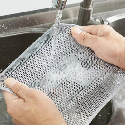 COMBO 3 Miếng Vải Lưới Đa Năng, Khăn Sợi Kim Loại, Chống Mài Mòn, Lau Bát Đũa, Nồi Chảo Tiện Dụng, Sạch Sẽ Khu Bếp - Takyhome 5154set3