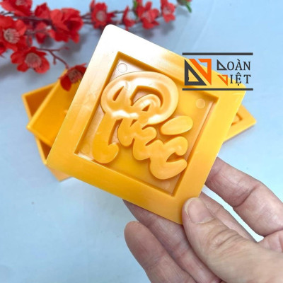 [BỘ 3 MẶT KHUÔN] Khuôn VUÔNG NHẤN XÔI sắc nét - Bộ 3 hình PHÚC LỘC THỌ 8cm - NHỰA VIỆT NAM, ATSK. . Chuyên phục vụ Sp Gi