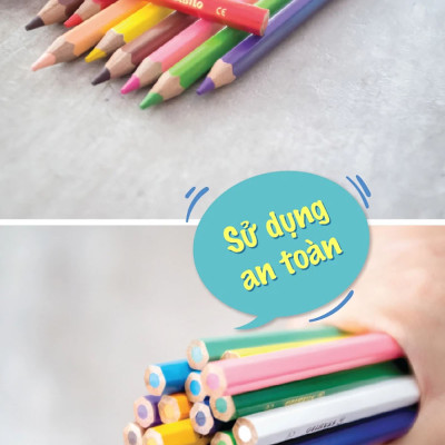 Bộ bút chì màu STABILO Swans Jumbo 12 cây - Hộp 12 cây ngắn (CLJ1873S)