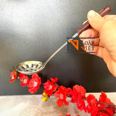 (Cán nâu) Muỗng Vá múc thạch, trân châu - Inox dày không rỉ, cán nhựa màu nâu (size mini 5. 5cm). Chuyên phục vụ Sp Gia