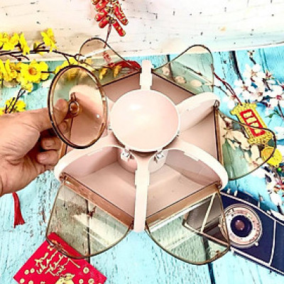 Hộp mứt Tết, Khay Đựng Mứt Xoay 6 Cánh - Nhựa C.Lượng, Dày, Sang Trọng. Chuyên phục vụ Sp Gia dụng, Khuôn làm bánh, Dụng