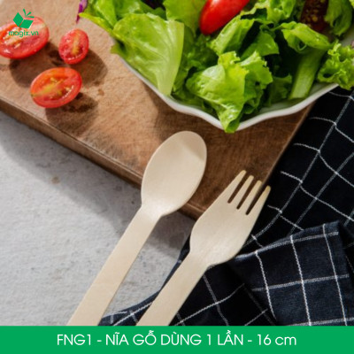 FNG1 - Combo 200 Nĩa gỗ dài 16 cm dùng 1 lần - Dĩa gỗ dài dùng 1 lần tiện lợi thân thiện môi trường