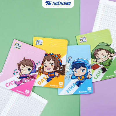 Tập học sinh 48 trang 4 ô ly vuông 2.5mm 100gsm Thiên Long - Akooland thế giới học cụ thần kỳ - Mẫu ngẫu nhiên
