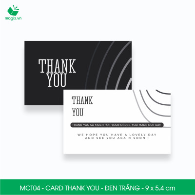 MCT04 - 9x5.4 cm - 500 Card Thank you, Thiệp cảm ơn khách hàng, card cám ơn cứng cáp sang trọng
