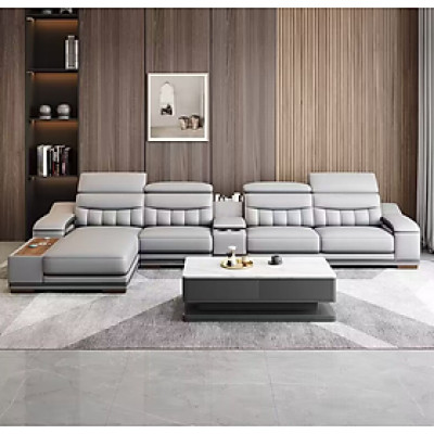 Sofa da góc L đầu bật cao cấp Tundo HDCT-08