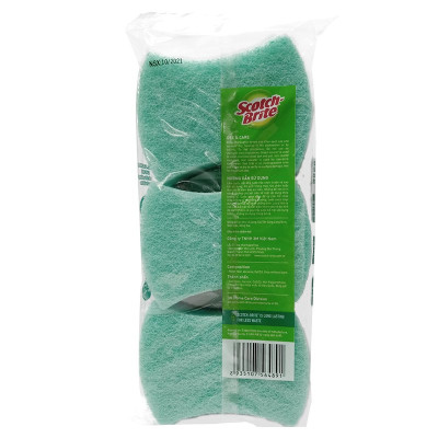 Gói 3 miếng rửa chén 2 mặt không trầy xước Scotch-Brite 3M CR-2MG3 - đa năng, 3 tác động làm sạch, độ bền cao, công nghệ độc quyền