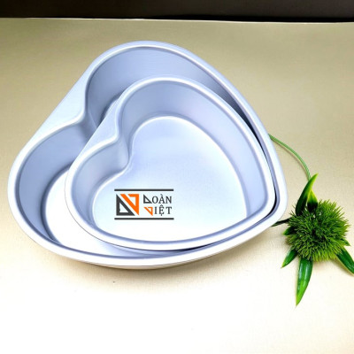 1 Khuôn Bánh hình TIM bằng nhôm ĐÚC NGUYÊN KHỐI Cao Cấp - Hình Trái Tim 15cm. Khuôn bánh bông lan, rau câu, nhấn xôi CHUYÊN NGHIỆP