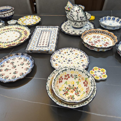 Bộ bát đĩa gốm sứ cao cấp Praca Pansy chuẩn Korea 36 món