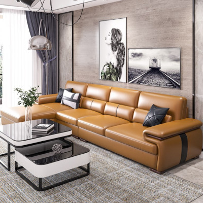 Sofa da góc L tựa lưng cao cấp Tundo HDCT-07