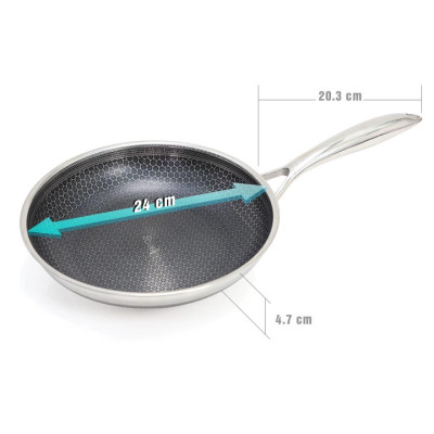 Bộ 3 nồi chảo iMat Hybrid đa năng gồm 1 nồi nhỏ 16cm, 1 nồi nông vừa 22cm và 1 chảo chiên 24cm