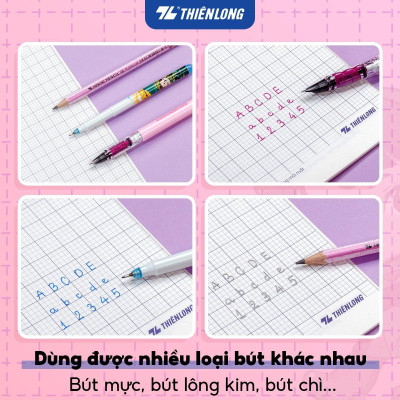 Combo 5 Tập học sinh 96 trang 5 ô ly vuông 2mm chấm kẻ 2/3 100gsm NB-118 Thiên Long - Mẫu ngẫu nhiên