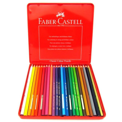 Faber-Castell-Chì Màu Rl Classic-24 Màu Dài (Hộp Thiếc)