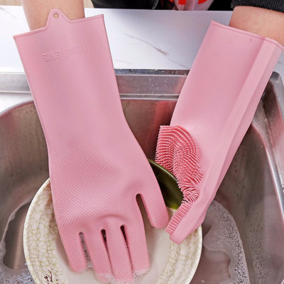 Găng Tay Rửa Chén Silicon Găng Tay Rửa Chén Bát Có Gai Vệ Sinh Nhà Cửa Đa Năng - Giao màu ngẫu nhiên