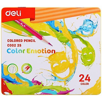  Bút chì màu học sinh hộp sắt Deli 12/24/36 màu/hộp - EC00205/EC00225/EC00235