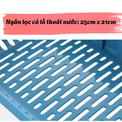 Rổ Rửa Thực Phẩm Kèm Thau Tiện Lợi -Rổ Nhựa Thông Minh Đa Năng Cho Nhà Bếp -Rổ Xả Nước Gập Gọn Cầm Tay -Rổ Rửa Rau Gập Gọn