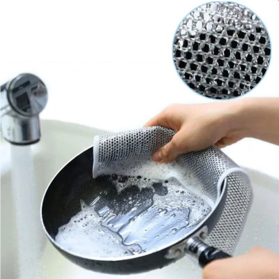 COMBO 3 Miếng Vải Lưới Đa Năng, Khăn Sợi Kim Loại, Chống Mài Mòn, Lau Bát Đũa, Nồi Chảo Tiện Dụng, Sạch Sẽ Khu Bếp - Takyhome 5154set3