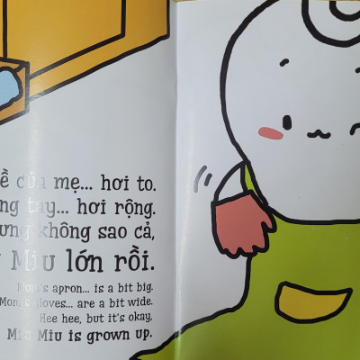 Sách Ehon Miu Miu Tự Lập Phần 1 Song Ngữ - Rửa Bát