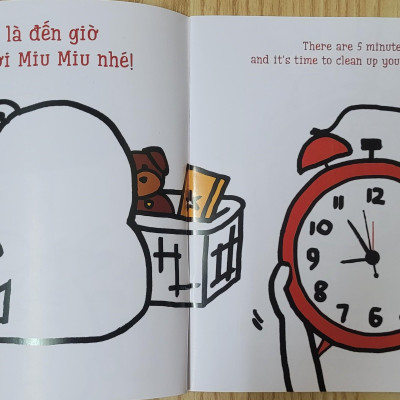 Sách Ehon Miu Miu Tự Lập Phần 1 Song Ngữ - Đánh Răng Song Ngữ