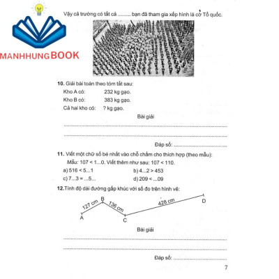 Sách - Bài Tập Nâng Cao Toán 3 - Dạng Vở Thực Hành (Biên Soạn Theo Chương Trình GDPT Mới)