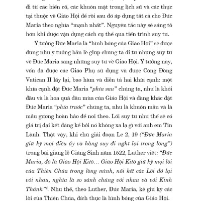 ĐỨC MARIA - TẤM GƯƠNG CHO GIÁO HỘI