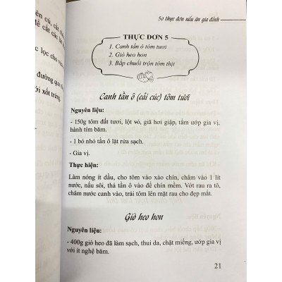 50 Thực Đơn Nấu Ăn Gia Đình (Tái bản 2023)