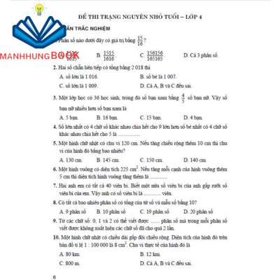 SÁCH - Bài tập dành cho học sinh thi trạng nguyên nhỏ tuổi 4(dùng chung cho các bộ sgk hiện hành)