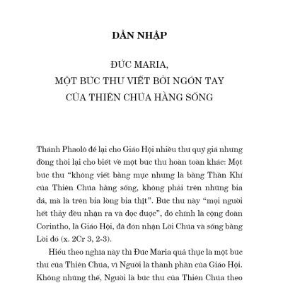 ĐỨC MARIA - TẤM GƯƠNG CHO GIÁO HỘI