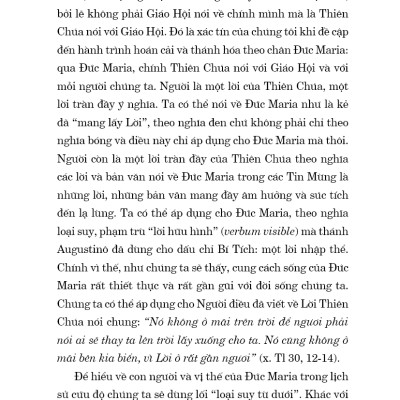 ĐỨC MARIA - TẤM GƯƠNG CHO GIÁO HỘI