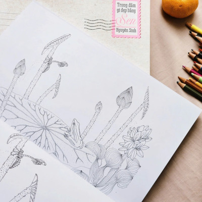 Sách Tô Màu Chữa Lành - Trong Đầm Gì Đẹp Bằng Sen - Sách Tô Màu - THA