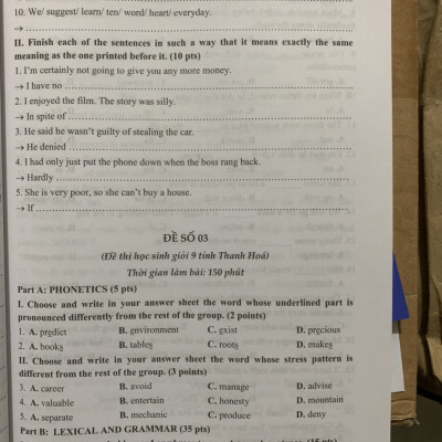 Sách - Tuyển chọn đề thi học sinh giỏi trung học cơ sở môn Tiếng Anh Quyển 2