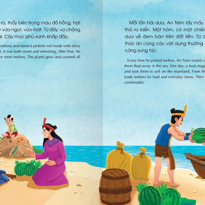 Truyện cổ tích Việt Nam - Sự tích QUẢ DƯA HẤU - Sự tích BÁNH CHƯNG BÁNH GIẦY-  Phiên bản SÁCH NÓI