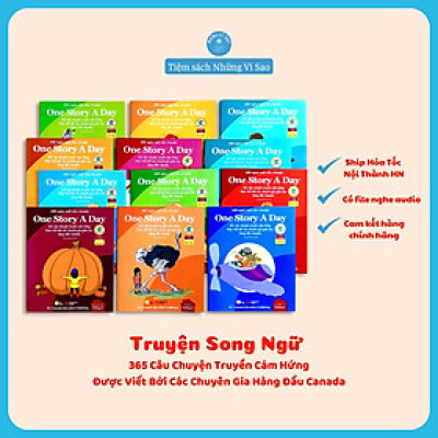 Sách - One Story A Day - 365 Câu Chuyện Phát Triển Trí Tuệ Và Nuôi Dưỡng Tâm Hồn - Bộ 12 Cuốn Truyện Song Ngữ Anh Việt