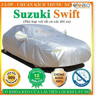Bạt Phủ dành cho Ô Tô Suzuki Swift Cao Cấp 3 Lớp Chống Nắng Nóng Chống Nước Chống xước