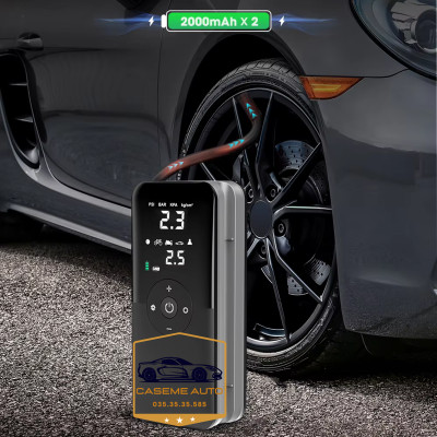 Bơm Lốp Ô Tô - Xe Máy Mini Không Dây CARSUN C3106, Pin Sạc 4000mAh, Áp Suất 150PSI, Có Đèn LED Chiếu Sáng, Đèn Cảnh Báo, Kiêm Sạc Dự Phòng Cao Cấp