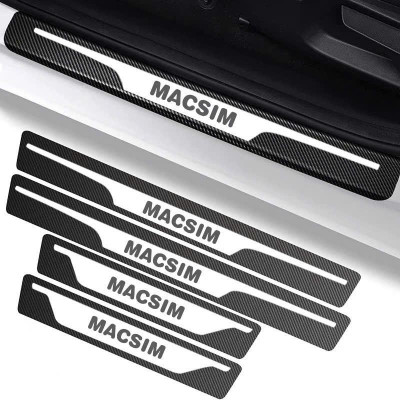 Miếng dán/ decal bảo vệ bậc cửa ô tô – Carbon loại dày – 4 miếng – Chống xước – Dán dễ – Size nhỏ/lớn tùy xe