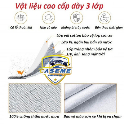[VOLVO] Bạt Phủ Xe Ô Tô 3 Lớp Tráng Nhôm Cao Cấp – Chống Nóng, Chống Thấm, Chống Bụi | Hàng Chính Hãng