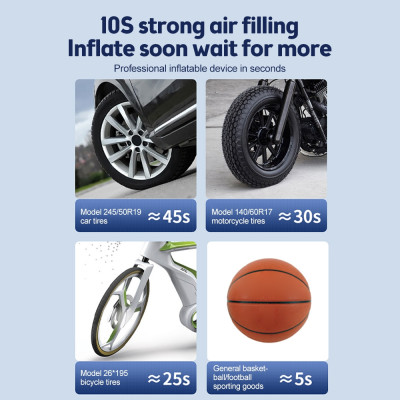 Máy Bơm Lốp Xe Máy Xe Đạp Không Dây Thế Hệ Mới 2025 150PSI LED Display Nhỏ Gọn Mạnh Mẽ Tự Động Ngắt Khi Đủ Hơi