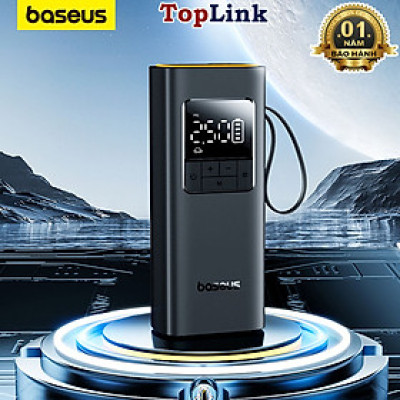 Bơm Tích Điện Mini Cầm Tay Cho Ô Tô, Xe Máy Baseus SuperMini Pro Car Inflator Pin 4000mah Bơm 6-8p Lốp R175 Dừng Khi Đầy - Hàng Chính Hãng