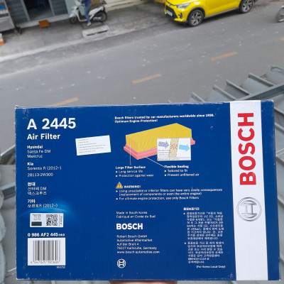 Lọc Gió Động Cơ BOSCH A 2445 | Dành Cho HYUNDAI Santafe 2.2 CRDi(12-18); Santafe 2.0 CRDi (13-18);Santafe 2.2 TCi(15-18)